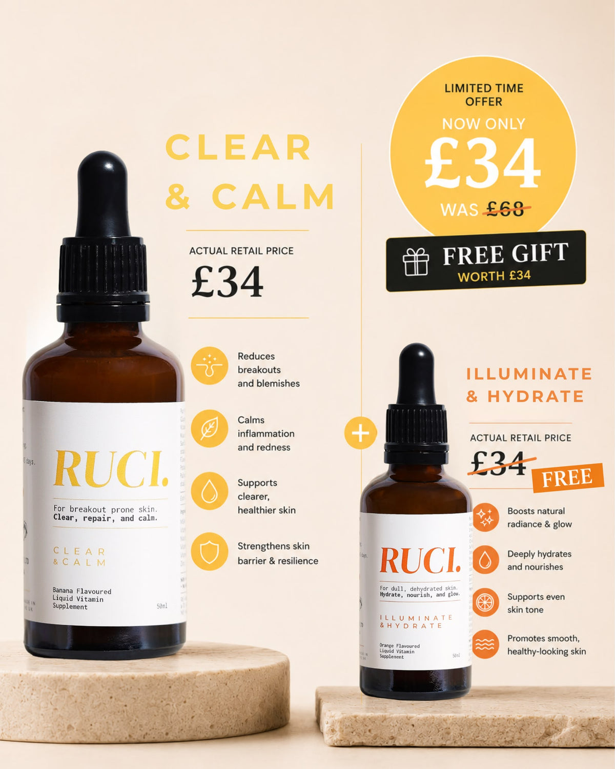 Buy Clear & Calm - Receive a complimentary Illuminate & Hydrate - Limited Deal